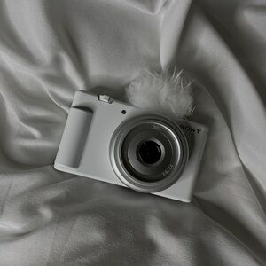 Sony Silver and White Compact Camera